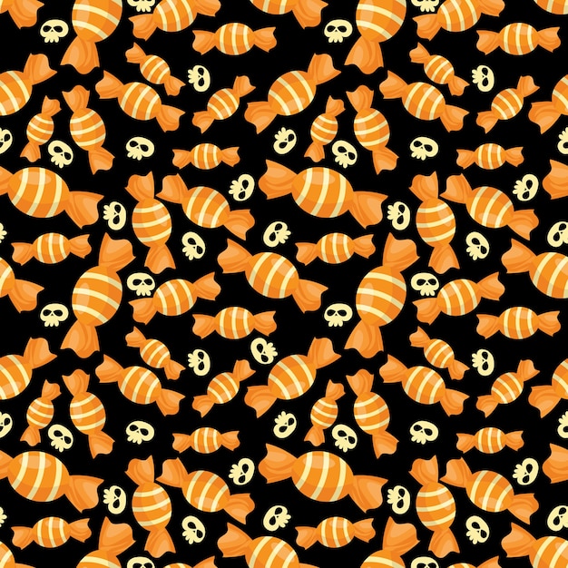 Halloween Candy Seamless Pattern.