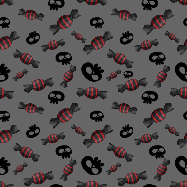 Vector halloween candy seamless pattern.