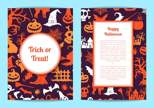 Vector halloween card or flyer template