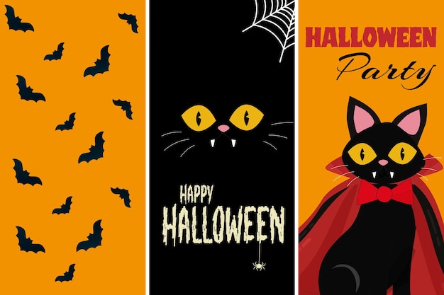 Halloween cards set Halloween poster for party