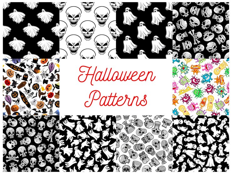 Vector halloween cartoon naadloze patroon achtergronden