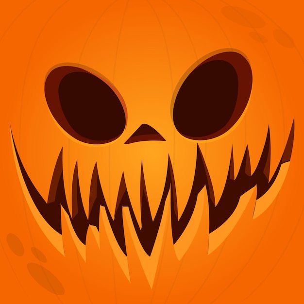 Halloween cartoon pumpkin head scarecrow isolated on white