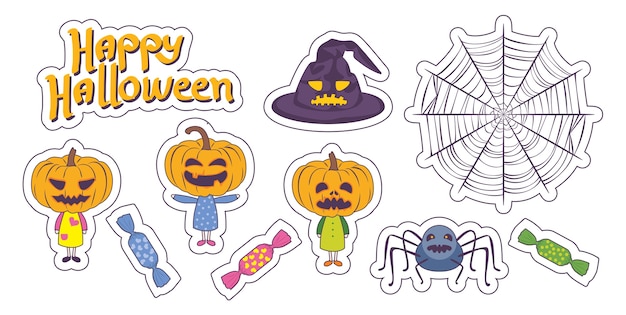 Halloween cartoon sticker collection