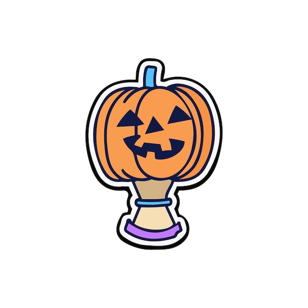 Halloween cartoon stickers vetgedrukte lijnen griezelig grappig