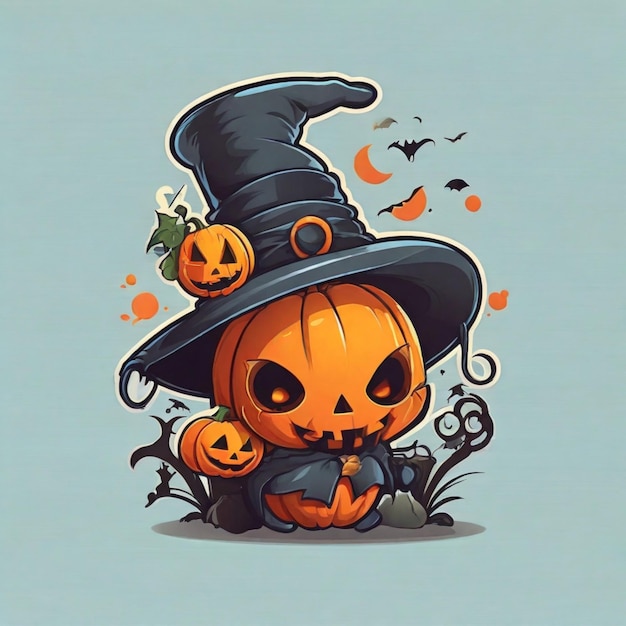 Halloween cartoon vector background
