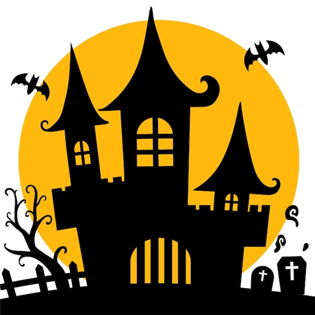halloween castle silhouette