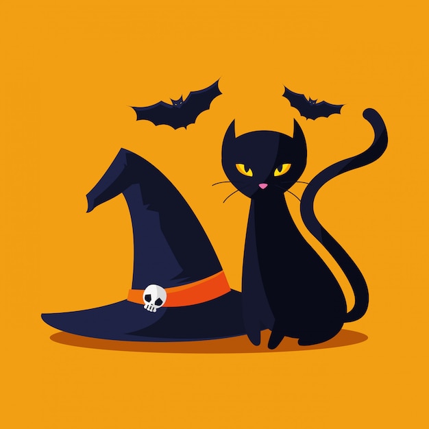 Halloween cat cartoon 