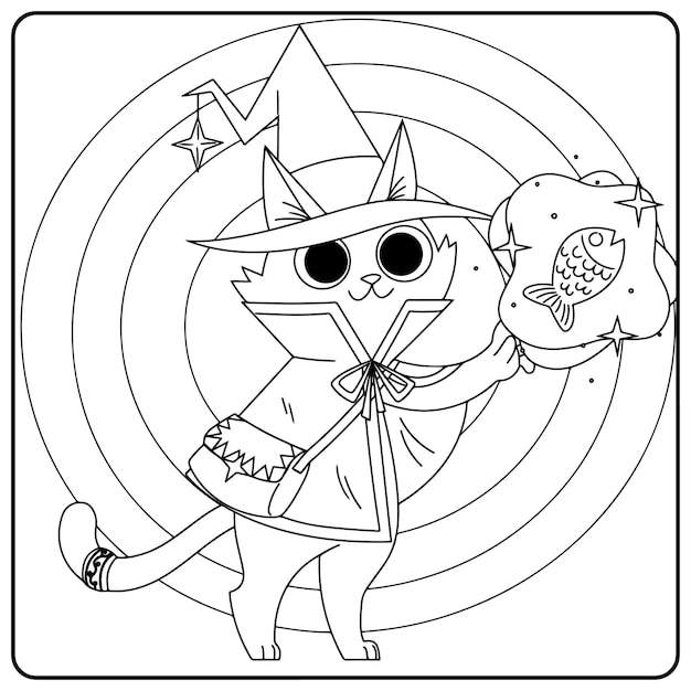 Halloween Cat Coloring Pages For Kids