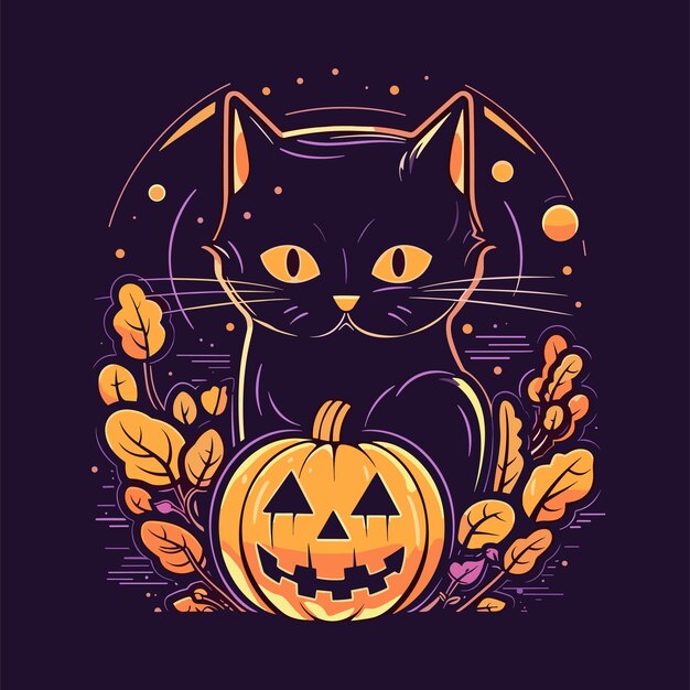 Vector halloween cat illustration