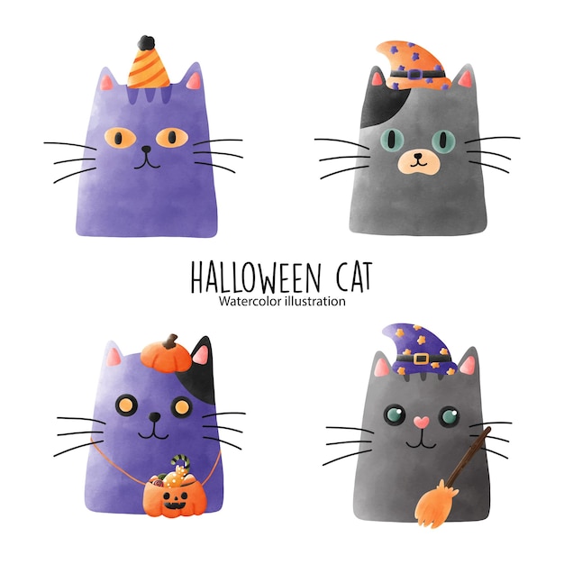 ハロウィーン猫ベクトル イラスト