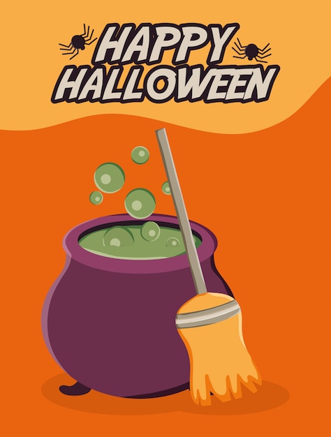 Illustrazione di halloween calderone