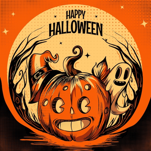 Vector halloween celebration illustration