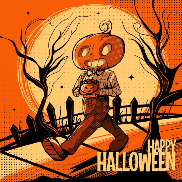 Vector halloween celebration illustration