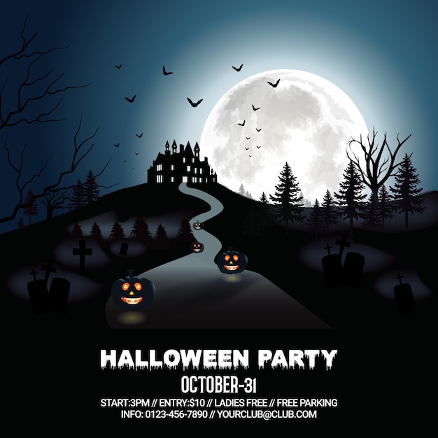 Vettore halloween celebrazione notte promozione festa social media banner design instagram post banner