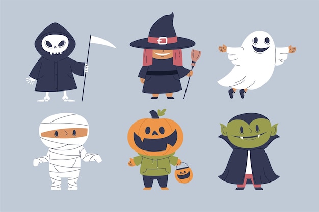 Vettore collezione di personaggi di halloween