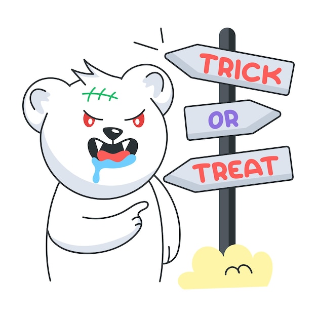 Vector halloween character doodle sticker editable design