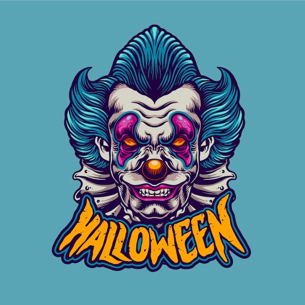 Vettore personaggio di halloween spaventoso clown