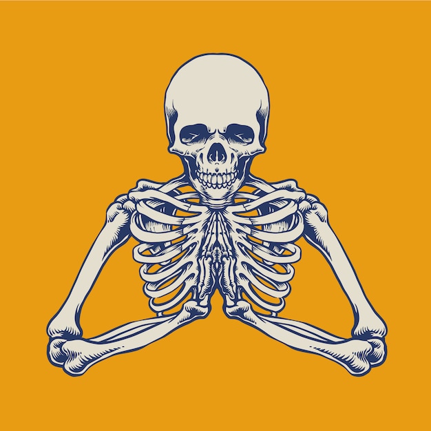 Vettore scheletro del personaggio di halloween