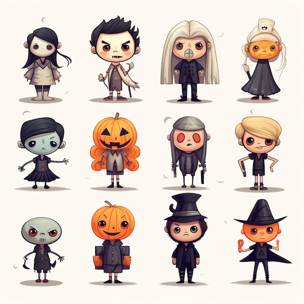 Vettore personaggi di halloween clipart