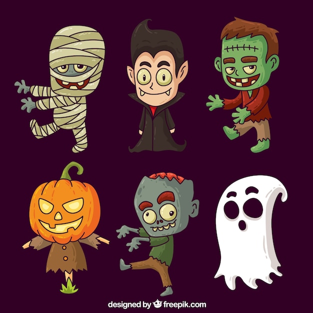 Vector halloween characters collection