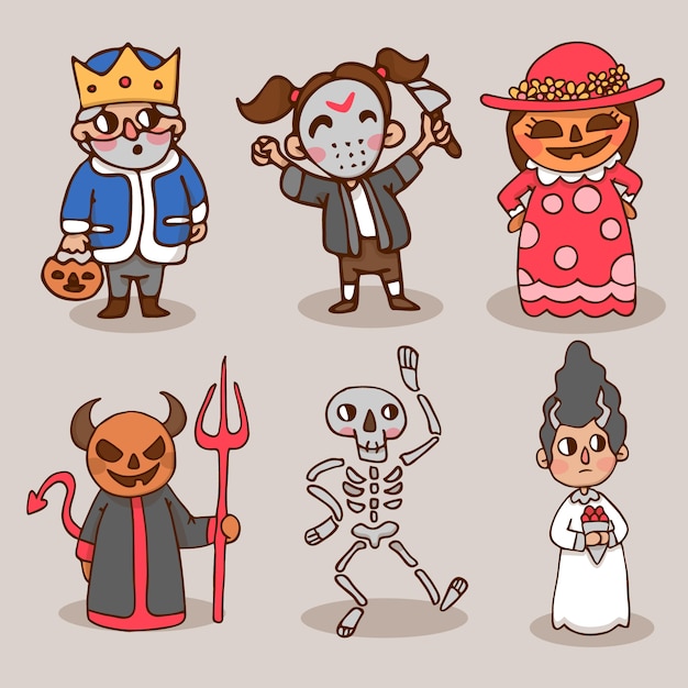 Vector halloween characters pack