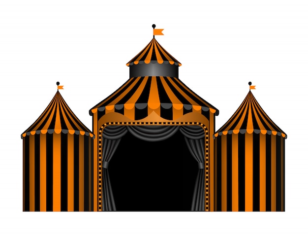 Halloween circus with black and orange stripes