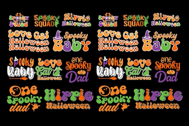 Halloween citeert nieuw retro type t-shirtontwerp