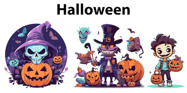 Halloween Clipart banner mascot vector illustration