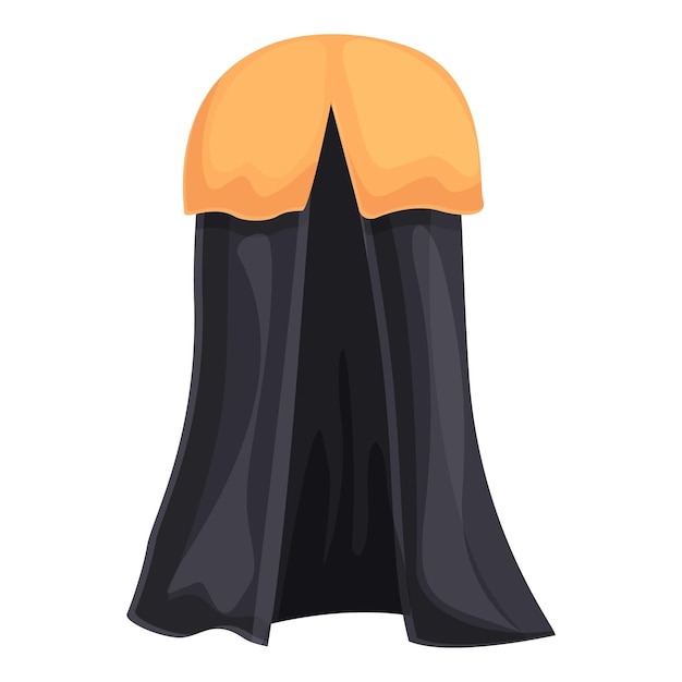 Vector halloween cloak icon cartoon vector cape hero magic back