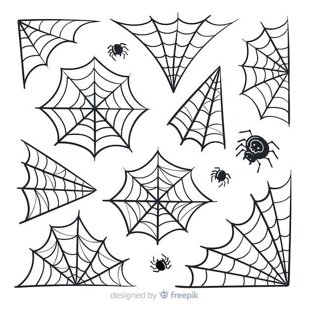 Vector halloween cobweb pack