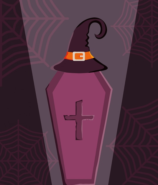 Vector halloween coffin illustration