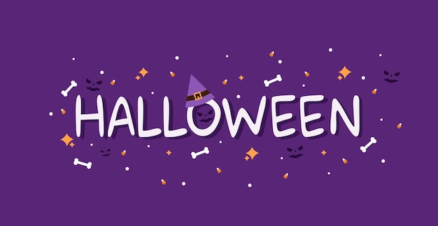 Halloween colorful bright web banner congratulation Vector