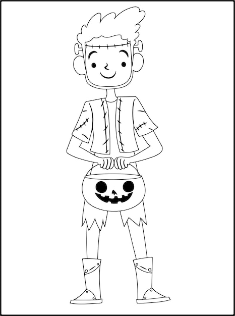 子供のためのハロウィーンの塗り絵