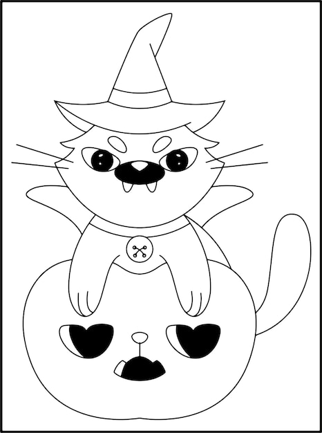 Vector halloween coloring book for kids