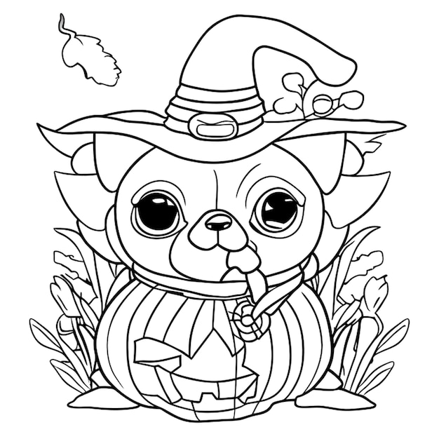 halloween coloring book for toddlers vector illustration line art