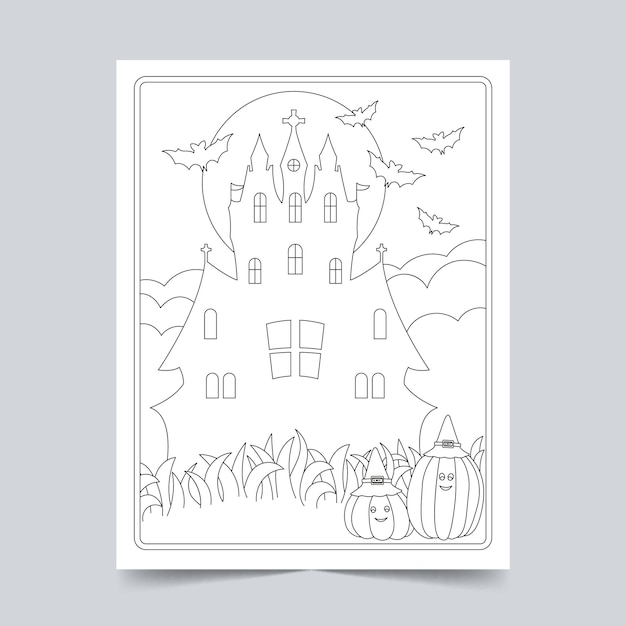 Halloween Coloring Page for Kids and Adults