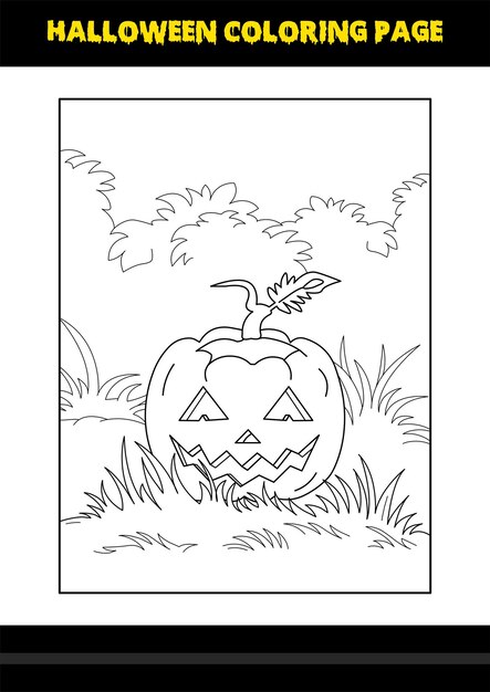 Halloween coloring page for kids Line art coloring page design for kids