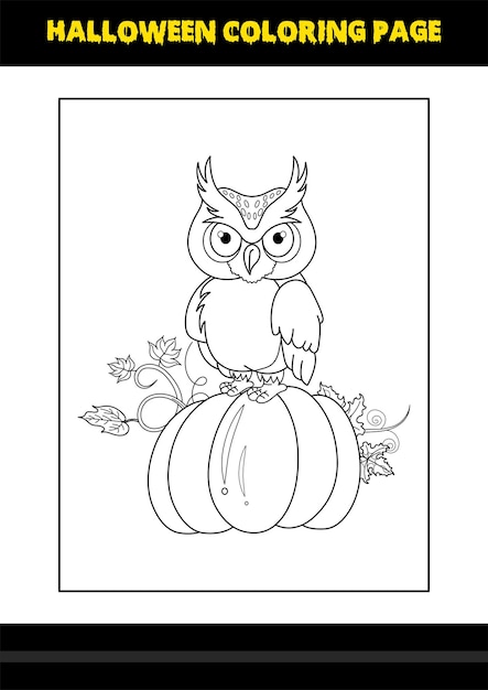 Pagina da colorare di halloween per bambini line art da colorare per bambini