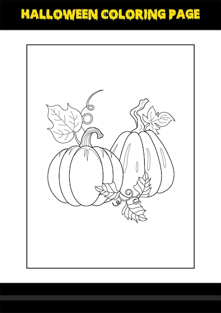 Halloween coloring page for kids Line art coloring page design for kids