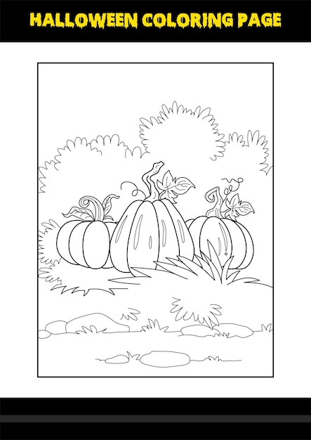 Halloween coloring page for kids Line art coloring page design for kids