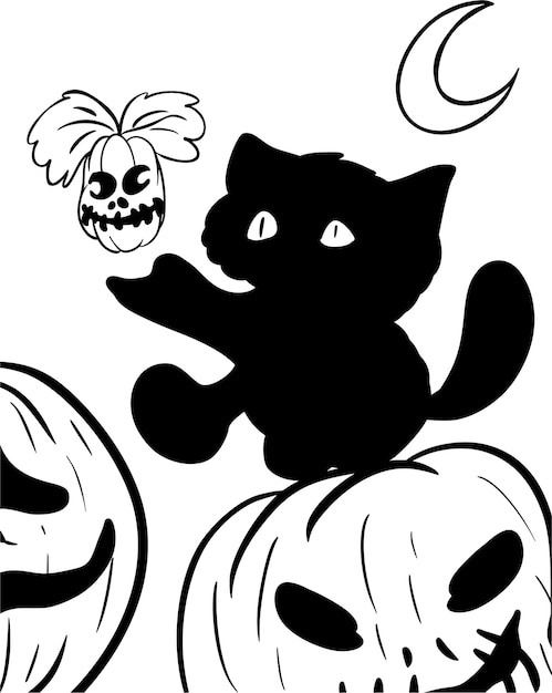 Vector halloween coloring page for kids