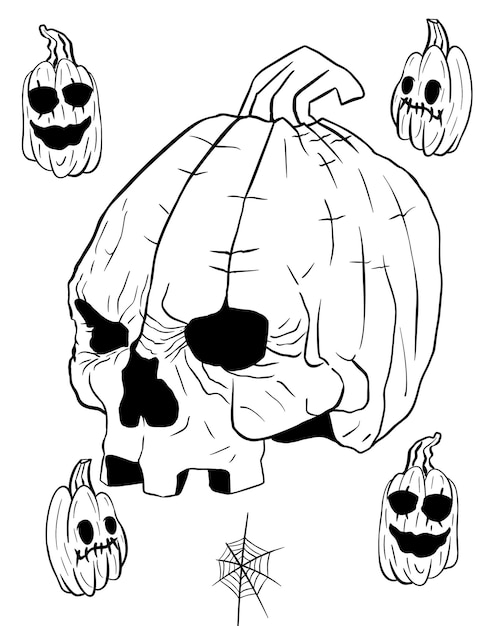 Vector halloween coloring page for kids