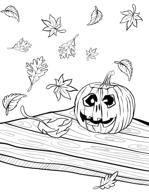 Vector halloween coloring page for kids