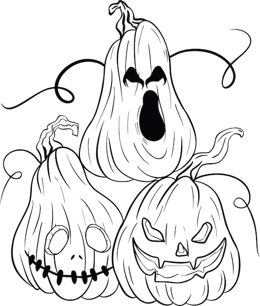 Vector halloween coloring page for kids