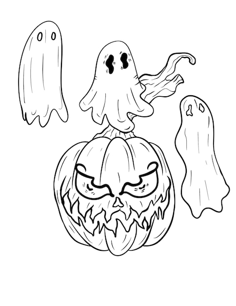 Vector halloween coloring page for kids