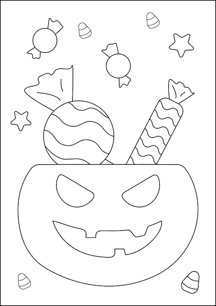 Vector halloween coloring page