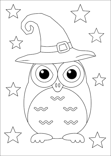 Vector halloween coloring page