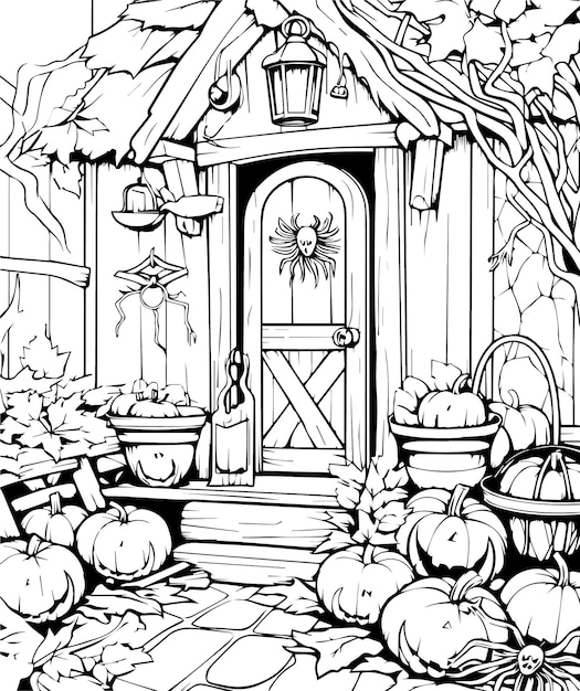 Vector halloween coloring pages for adults