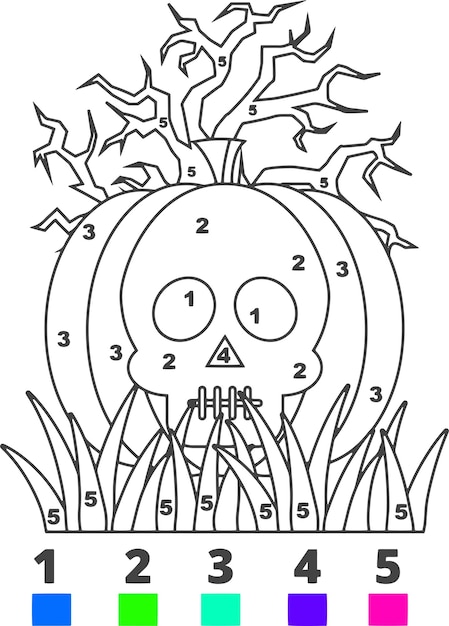 Halloween Coloring Pages for Kids Halloween Color by Number Pages