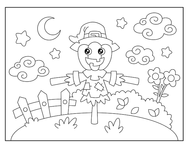 Vector halloween coloring pages for kids